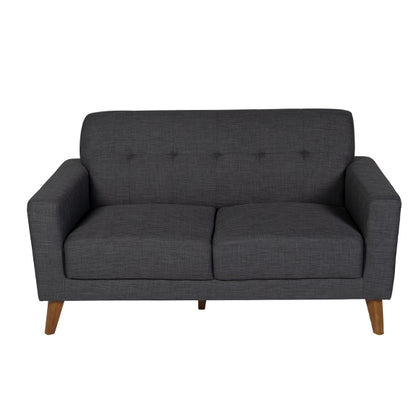 Elmo 2+3 Seater Fabric Sofa Pair - Steel