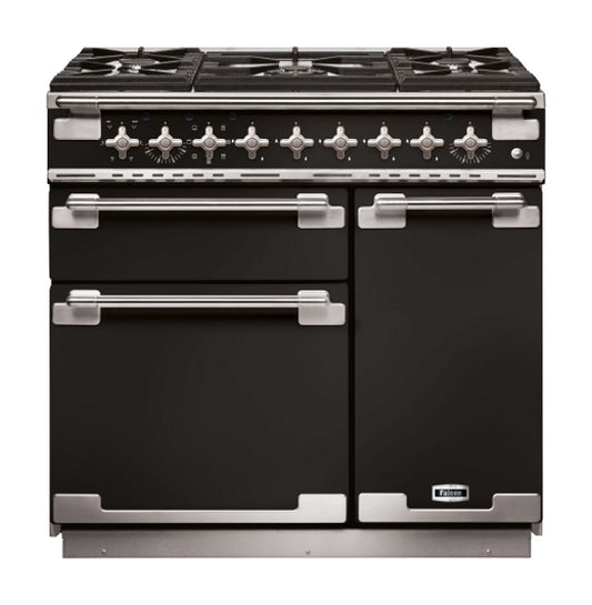 Falcon Elise 90cm 5 Burner Dual Fuel Cooker - Black and Nickel