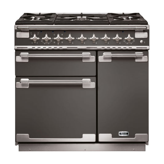 Falcon Elise 90cm 5 Burner Dual Fuel Cooker - Slate and Nickel