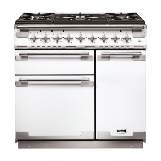 Falcon Elise 90cm Dual Fuel Cooker - White & Nickel