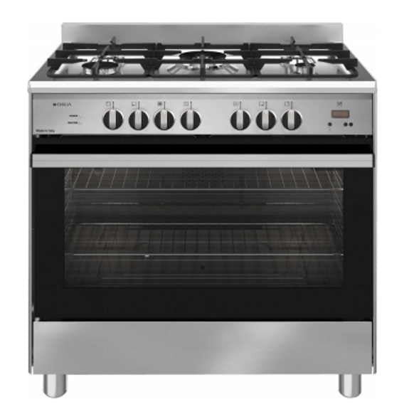 Emilia 90cm Freestanding Dual Fuel Cooker - Stainless Steel