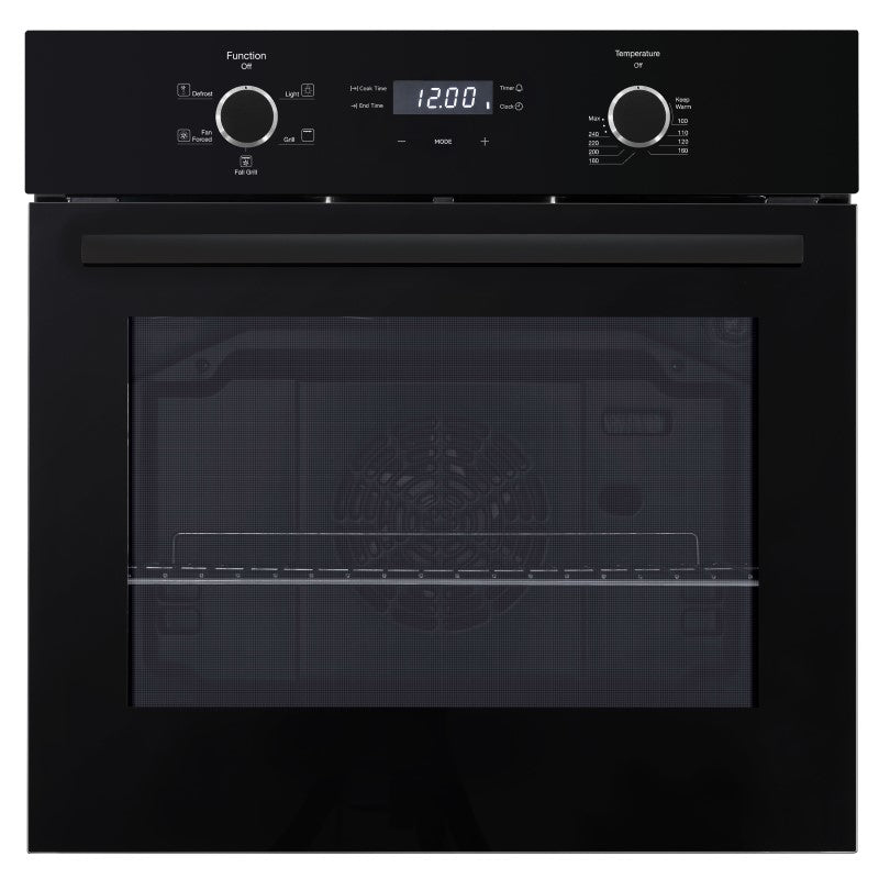 Emilia 60cm Built in Oven 5 Function - Black Glass