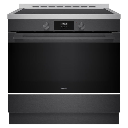 Euromaid 90cm Freestanding Cooker Induction Air Fry - Dark Stainless