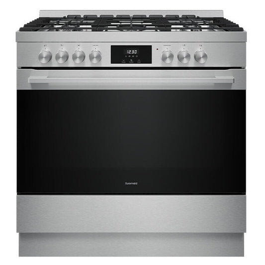 Euromaid 90cm Freestanding Cooker Dual Fuel - Stainless Steel