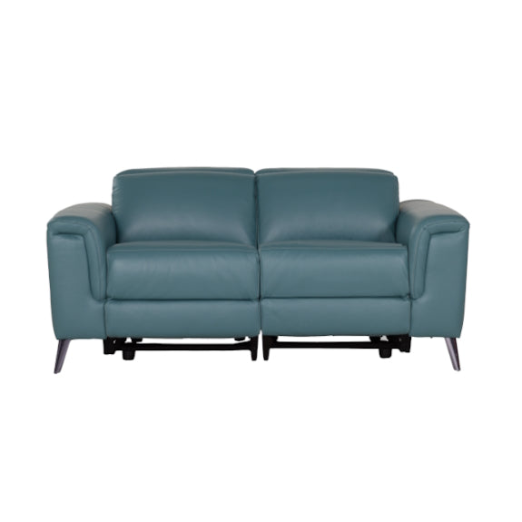 Eva 2 Seater Electric Leather Recliner Sofa - Teal