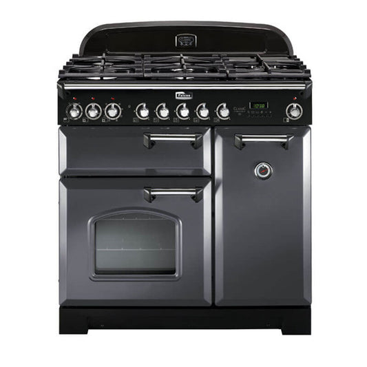 Falcon Classic Deluxe 90cm Dual Fuel Cooker - Slate and Chrome