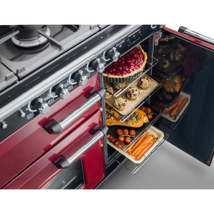 Falcon Classic 90cm Dual Fuel Cooker - Cranberry & Chrome