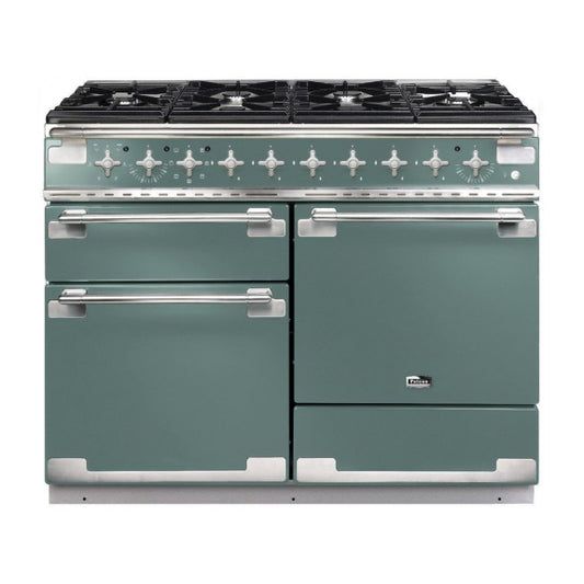 Falcon Elise 110cm 6 Burner Dual Fuel Range Cooker - Mineral Green & Chrome