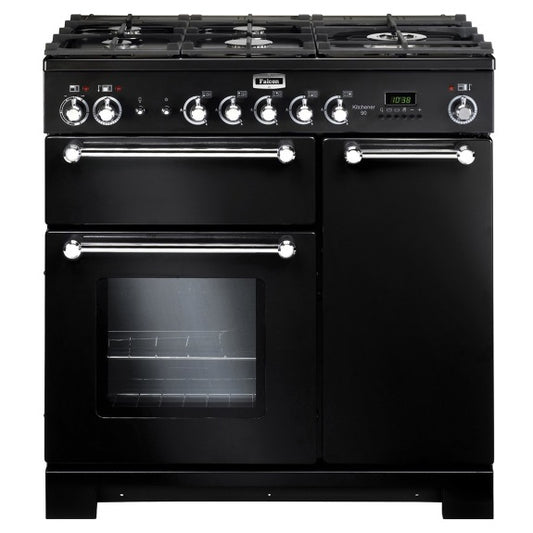Falcon Kitchener 90cm Dual Fuel Freestanding Cooker - Black
