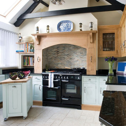 Falcon Classic Deluxe 110cm 5 Burner Dual Fuel Cooker - Black and Chrome