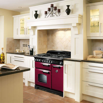 Falcon Classic 90cm Dual Fuel Cooker - Cranberry & Chrome