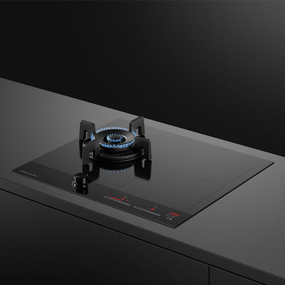Fisher & Paykel 60cm Series 9 1 Burner + 2 Zone Hybrid Cooktop, 2 SmartZones, Natural Gas