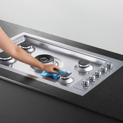 Fisher & Paykel 90cm 5 Burner Gas Cooktop - Brushed Stainless Steel