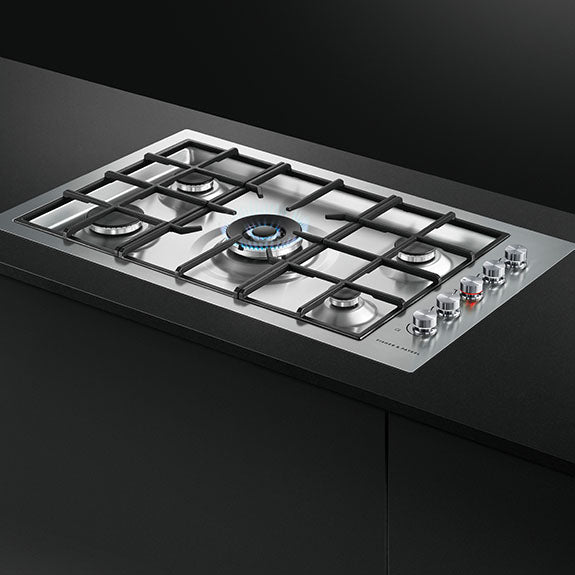 Fisher & Paykel 90cm Series 9 5 Burner Gas Cooktop, Flush Fit, Natural Gas