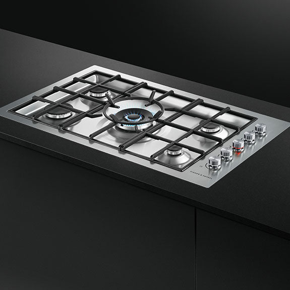 Fisher & Paykel 90cm Series 9 5 Burner Gas Cooktop, Flush Fit, Natural Gas