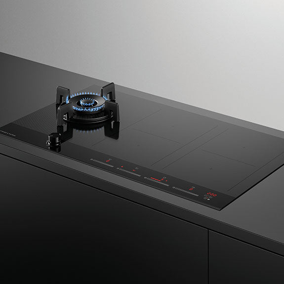 Fisher & Paykel 90cm Series 9 1 Burner + 4 Zone Hybrid Cooktop, 2 SmartZones, Natural Gas