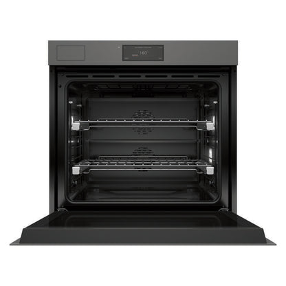 Fisher & Paykel 76cm Minimal Handleless Pyrolytic Steam Assist Oven - Grey Glass (Series 11)
