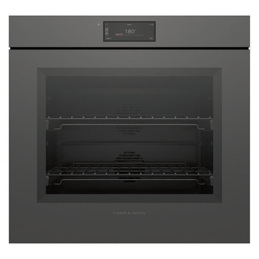 Fisher & Paykel 76cm Minimal Handleless Pyrolytic Oven - Grey Glass (Series 9)