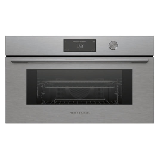 Fisher & Paykel 76cm Contemporary Combi-Microwave Oven - Brushed Silver Glass (Series 9)