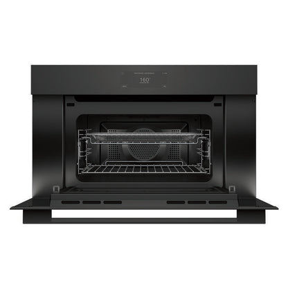 FISHERPAYKEL S9 MINIMAL COMPACT COMBI-MICROWAVE OVEN BLACK GLASS 76CM