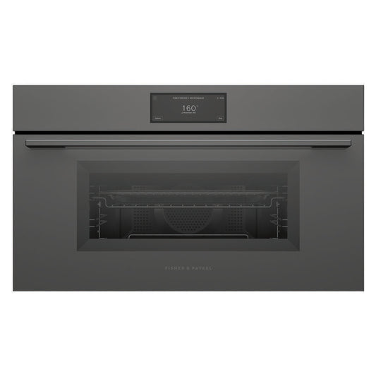 Fisher & Paykel 76cm Minimal Compact Combi-Microwave Oven - Grey Glass (Series 9)