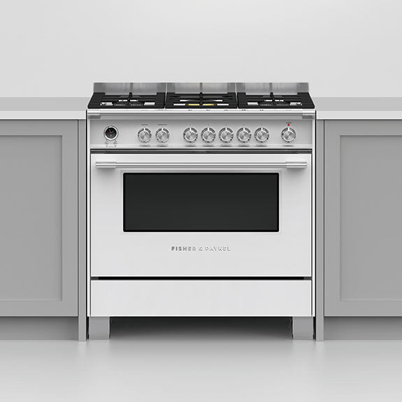Fisher & Paykel 90cm Series 9 Classic 5 Burner Dual Fuel Pyrolytic Cooker