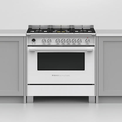 Fisher & Paykel 90cm Series 9 Classic 5 Burner Dual Fuel Pyrolytic Cooker