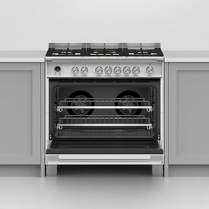 Fisher & Paykel 90cm Series 9 Classic 5 Burner Dual Fuel Pyrolytic Cooker