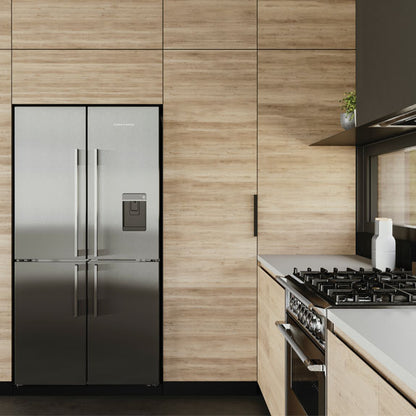 Fisher & Paykel 538L Quad Door Fridge Freezer with Ice & Water Dispenser - Stainless Steel (Series 7)