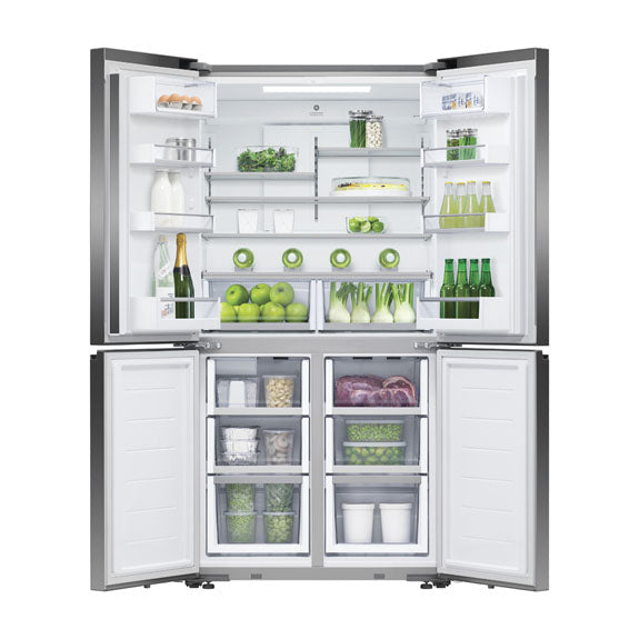 Fisher & Paykel 538L Quad Door Fridge Freezer with Ice & Water Dispenser - Black Stainless Steel (Series 7)