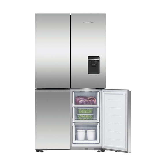 Fisher & Paykel 538L Quad Door Fridge Freezer with Ice & Water Dispenser - Stainless Steel (Series 7)