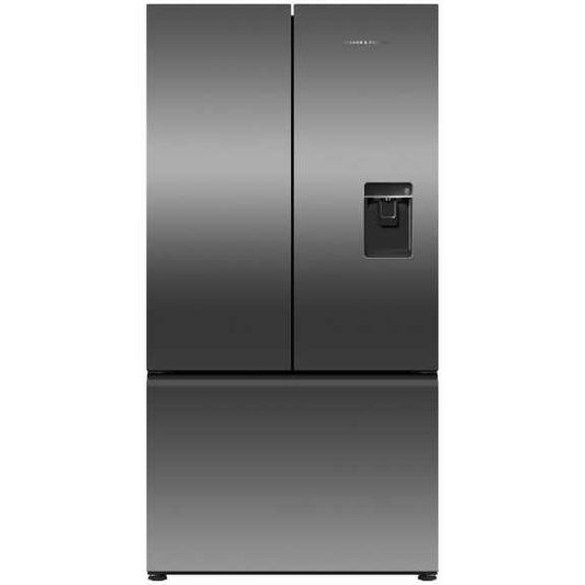 Fisher & Paykel 569L French Door Fridge Freezer with Ice & Water Dispenser - Black Stainless Steel (Series 7)