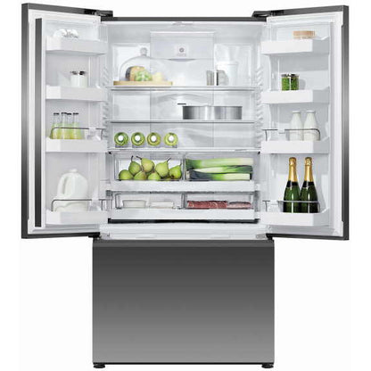 Fisher & Paykel 569L French Door Fridge Freezer with Ice & Water Dispenser - Black Stainless Steel (Series 7)