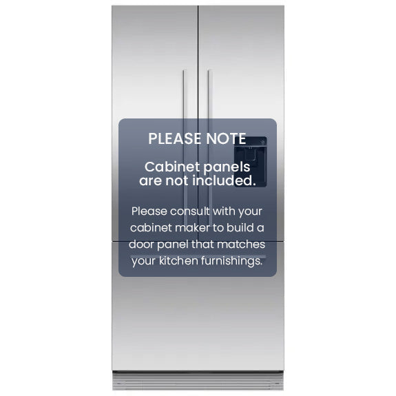 Fisher & Paykel 80cm Series 7 Integrated French Door Refrigerator Freezer, Ice & Water