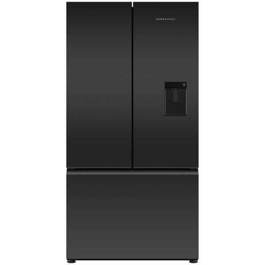 Fisher & Paykel 569L French Door Fridge Freezer with Ice & Water Dispenser - Black Glass (Series 7)