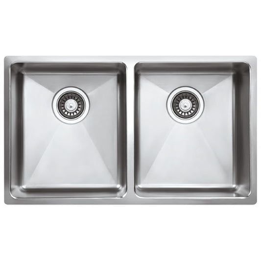 ARTUSI INSET SLIM TOP DOUBLE BOWL SINK SATIN FINISH STAINLESS STEEL