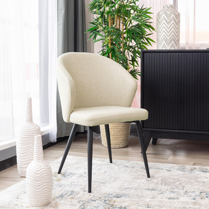 Flick Upholstered Dining Chair - Beige/Black