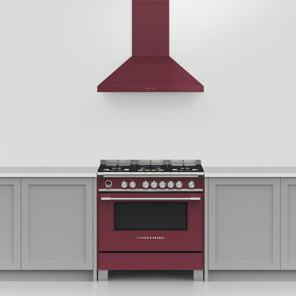 FISHERPAYKEL DUAL FUEL FREESTANDING COOKER RED 90cm