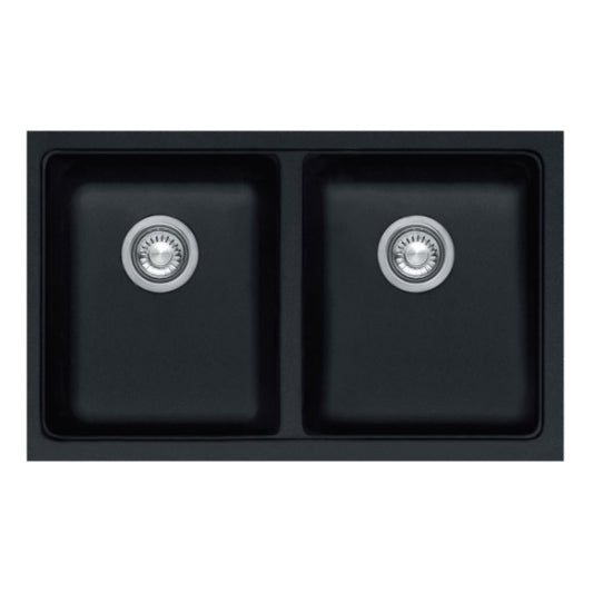 Franke Kubus Fragranite Double Bowl Sink - Onyx