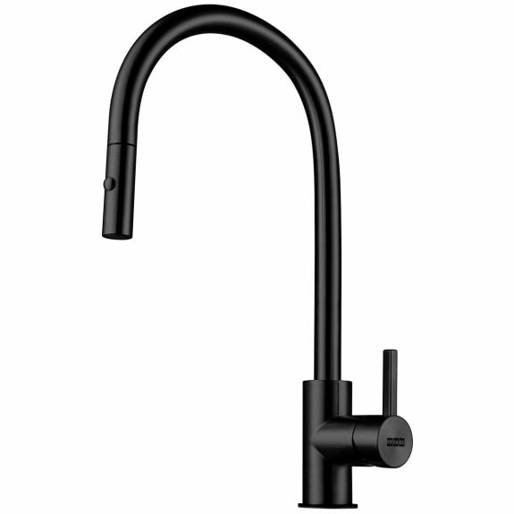Franke Eos Neo Gooseneck Swivel Pull-Out Tap - Black