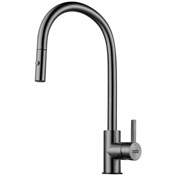 Franke Eos Neo Gooseneck Swivel Pull-out Tap - Gun Metal