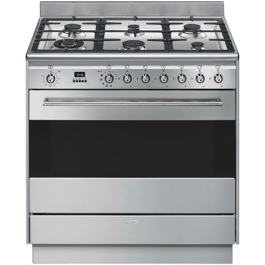 SMEG DUAL FUEL THERMOSEAL PYROLYTIC FREESTANDING COOKER 90cm