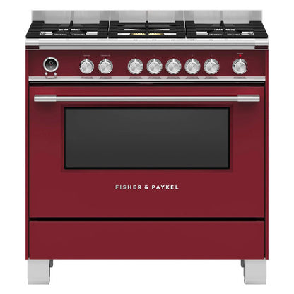 FISHERPAYKEL DUAL FUEL FREESTANDING COOKER RED 90cm