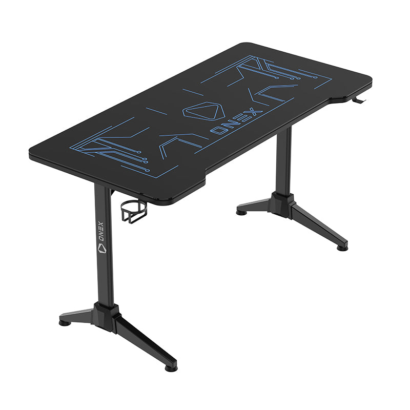 ONEX GD1400G RGB Tempered Glass Gaming Desk - Black