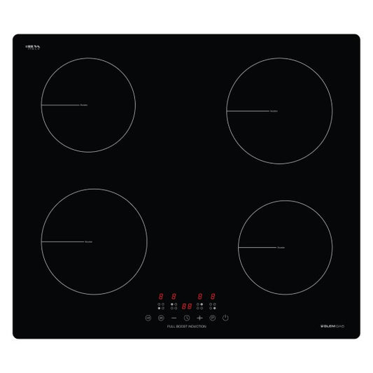 GlemGas 60cm 4 Zone Induction Cooktop - Black