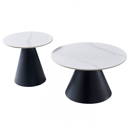 Grollo Coffee Table Set - Snow White/Black