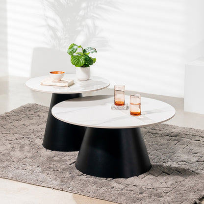 Grollo Coffee Table Set - Snow White/Black