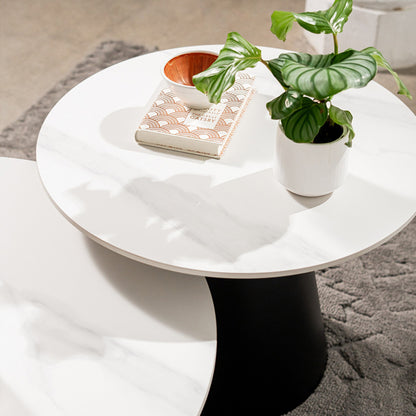Grollo Coffee Table Set - Snow White/Black