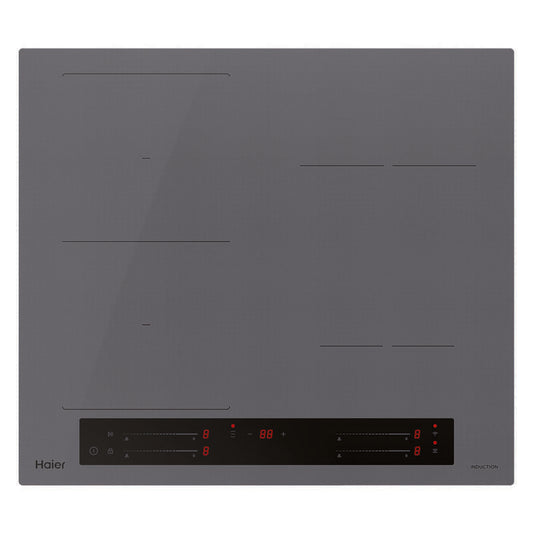 Haier 60cm 4-Zone Induction Cooktop with Flexi Zone - Grey Glass (500 Series)