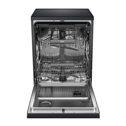 Haier 60cm Freestanding Dishwasher with Steam - Black